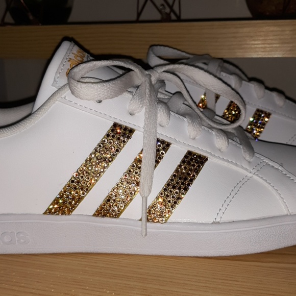 Women's Adidas cloudfoam Gold bling sparkle - Picture 2 of 6